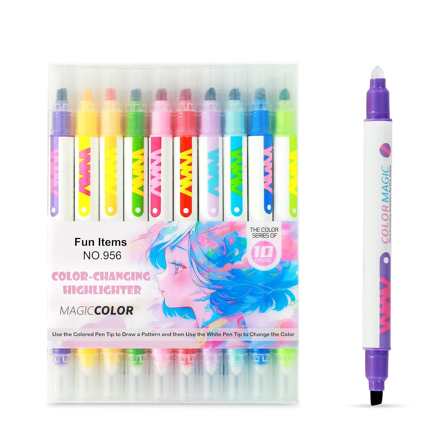 Marcador mágico que cambia de color, 2 en 1