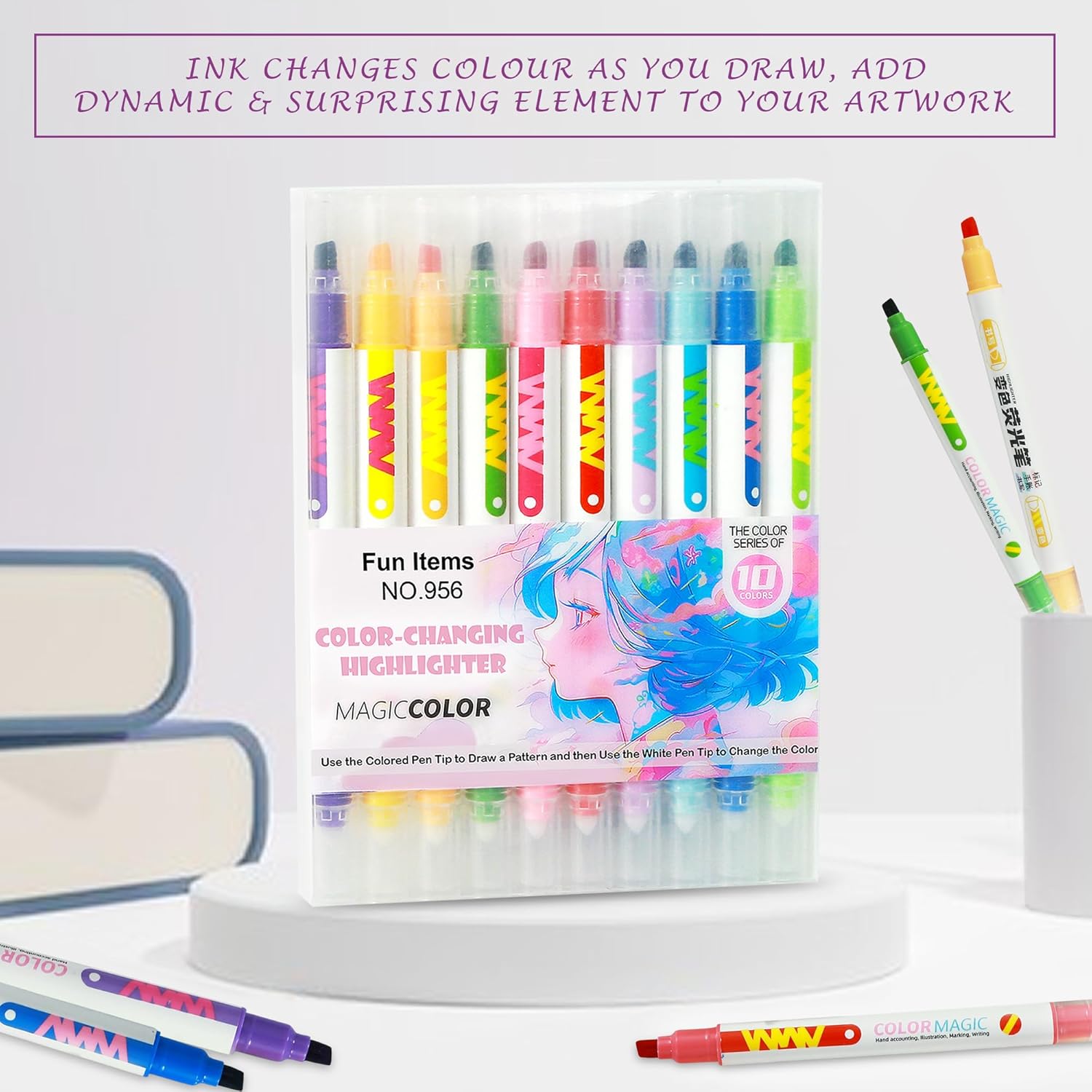 Marcador mágico que cambia de color, 2 en 1