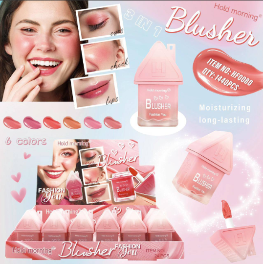 Hold Morning Blusher - Maquillaje 3 en 1 para labios, ojos y mejillas