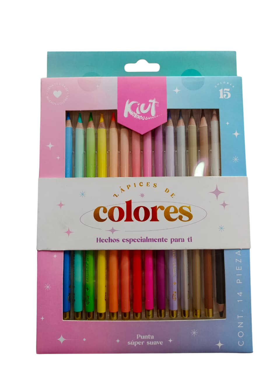 Lápices De Colores Punta Super Suave KIUT X 15 Uds.