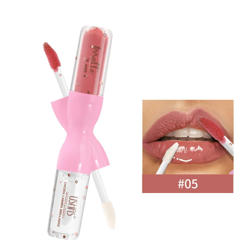 USHAS 2IN1 MATTE LIPGLOSS & LIP OIL