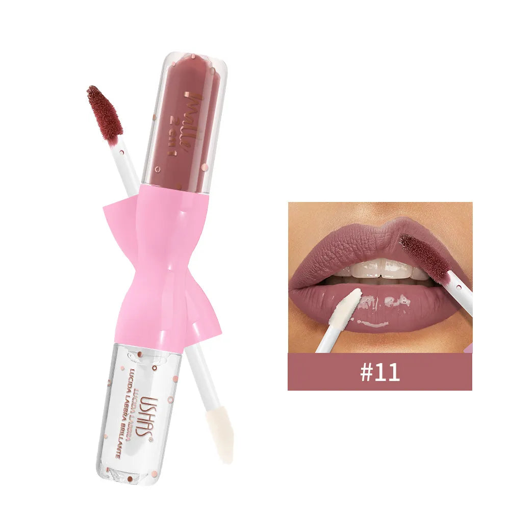 USHAS 2IN1 MATTE LIPGLOSS & LIP OIL