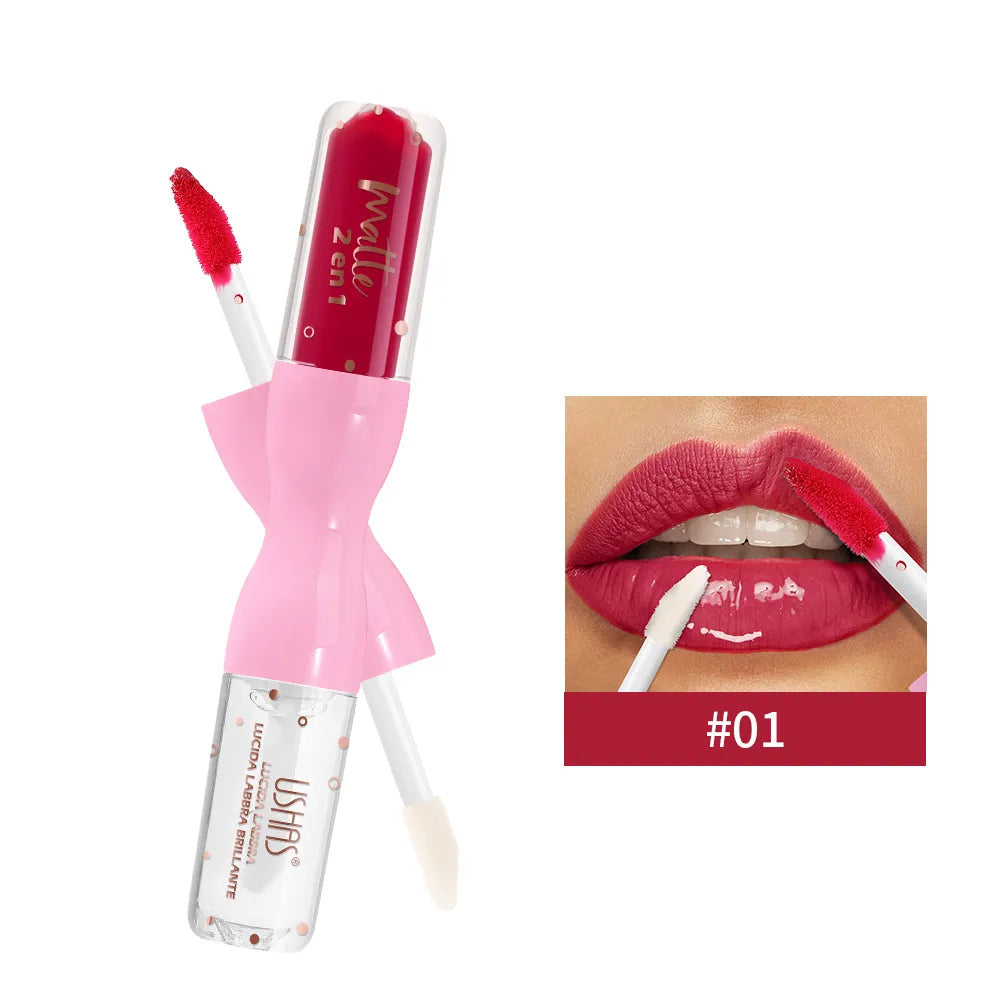 USHAS 2IN1 MATTE LIPGLOSS & LIP OIL