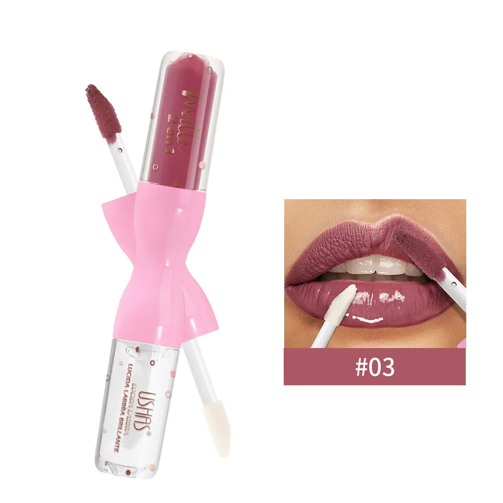 USHAS 2IN1 MATTE LIPGLOSS & LIP OIL
