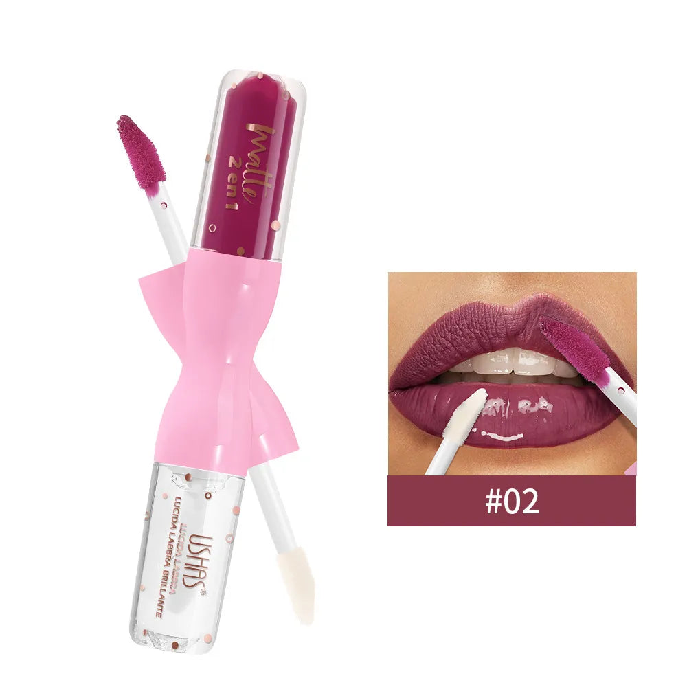 USHAS 2IN1 MATTE LIPGLOSS & LIP OIL